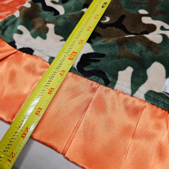 Security Lovey Blanket Camo Camouflage Orange Satin Edge Green Black Razzle Baby - Picture 3 of 8